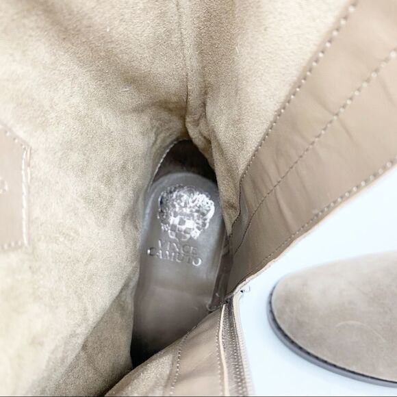 Vince Camuto Walleya Taupe Suede Motorcycle Boots Sz 7.5 - Picture 15 of 15